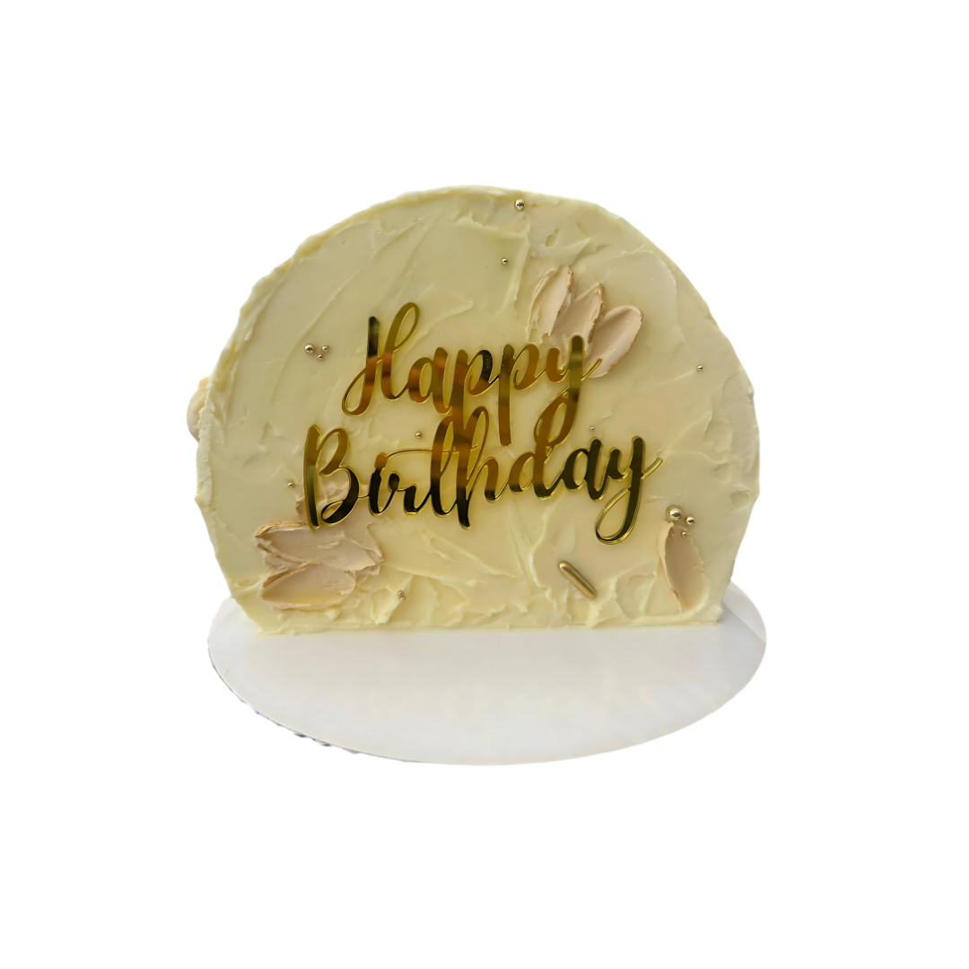 Elegant Arch Birthday Cake – White & Gold