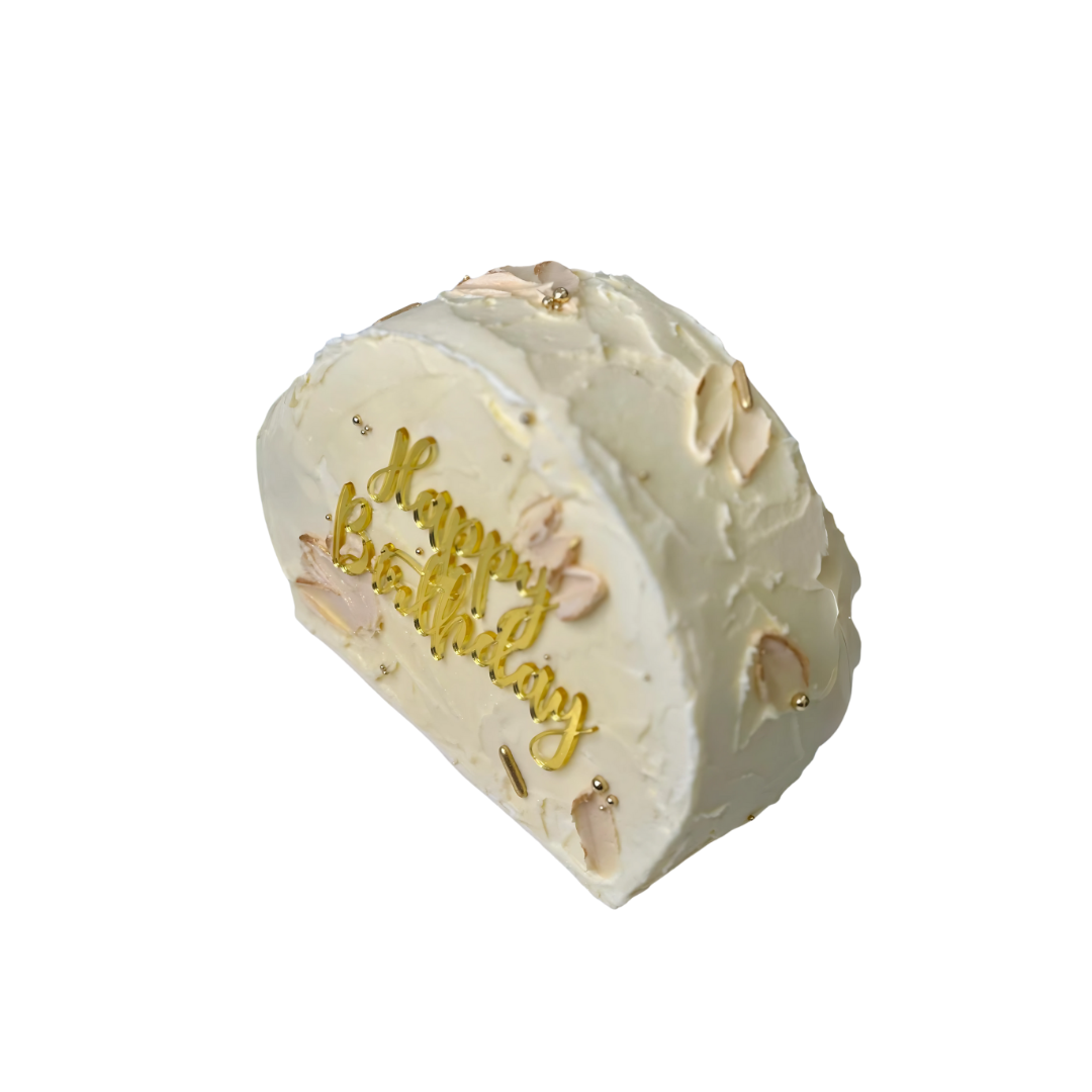 Elegant Arch Birthday Cake – White & Gold