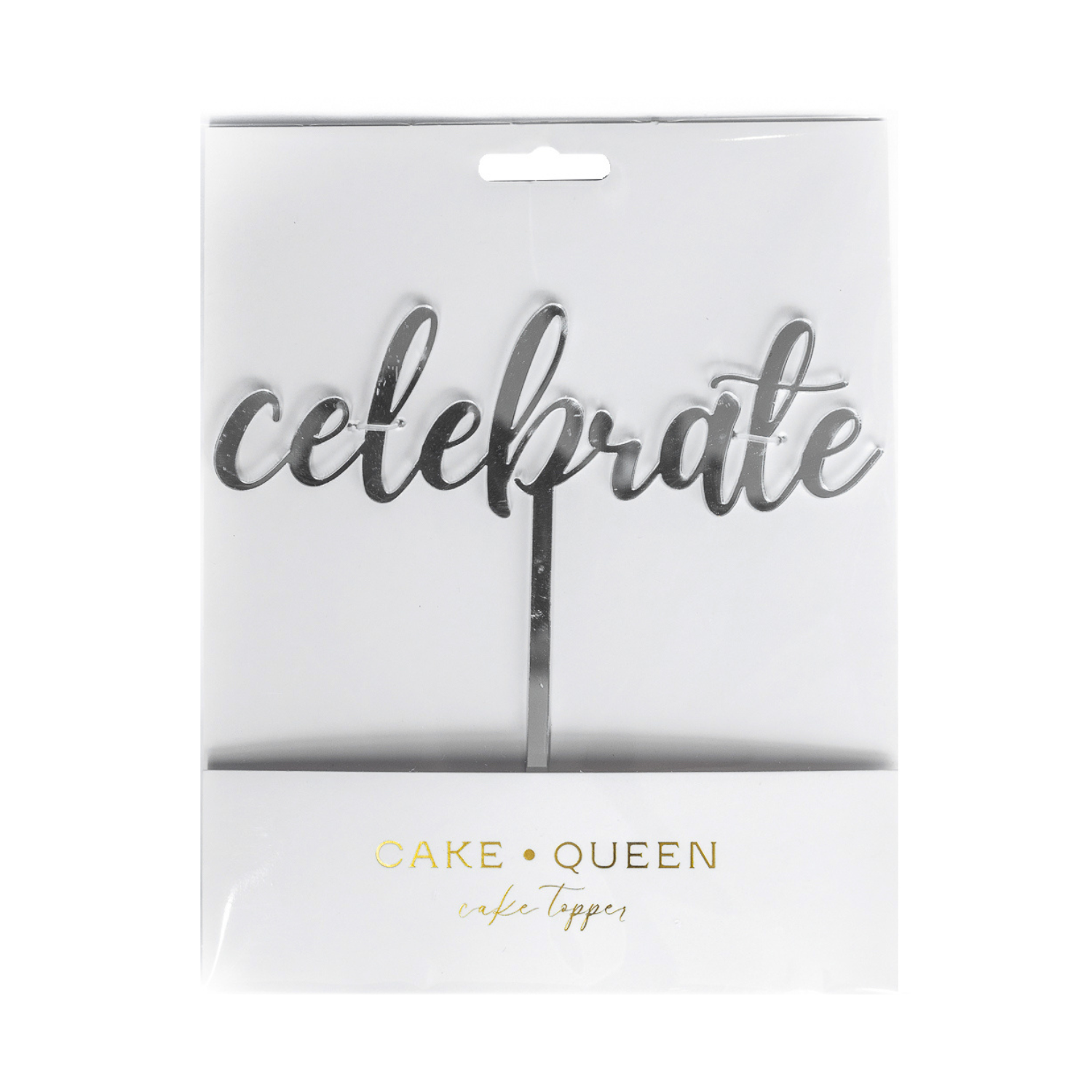 Silver Mirror CELEBRATE Cake Topper