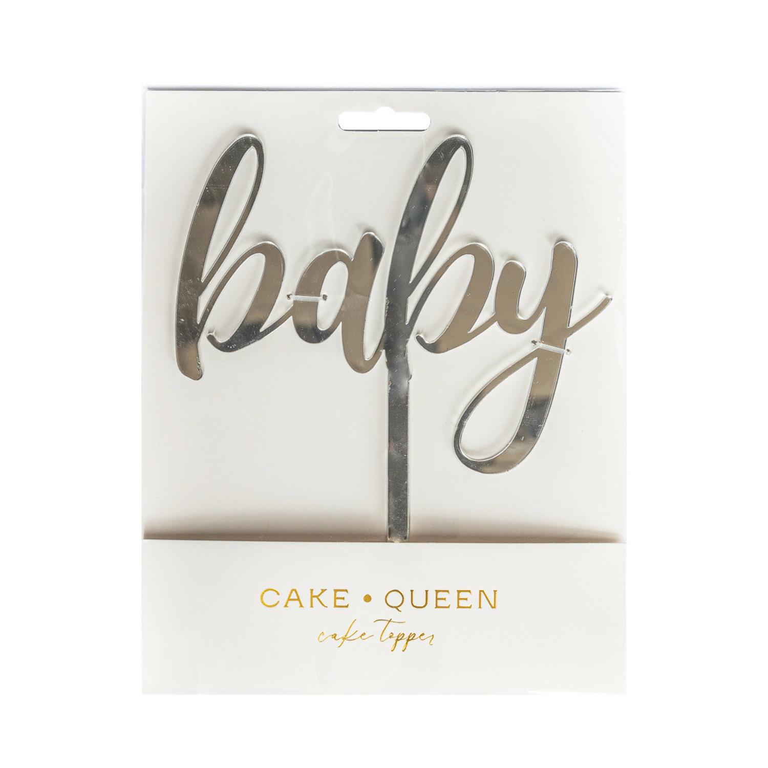 Silver Mirror BABY Cake Topper