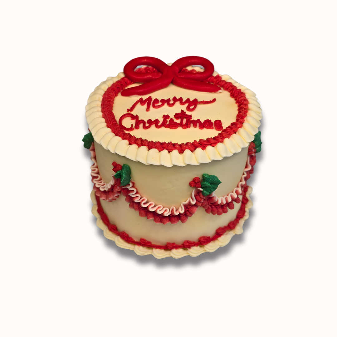 Classic christmas ribbon cake