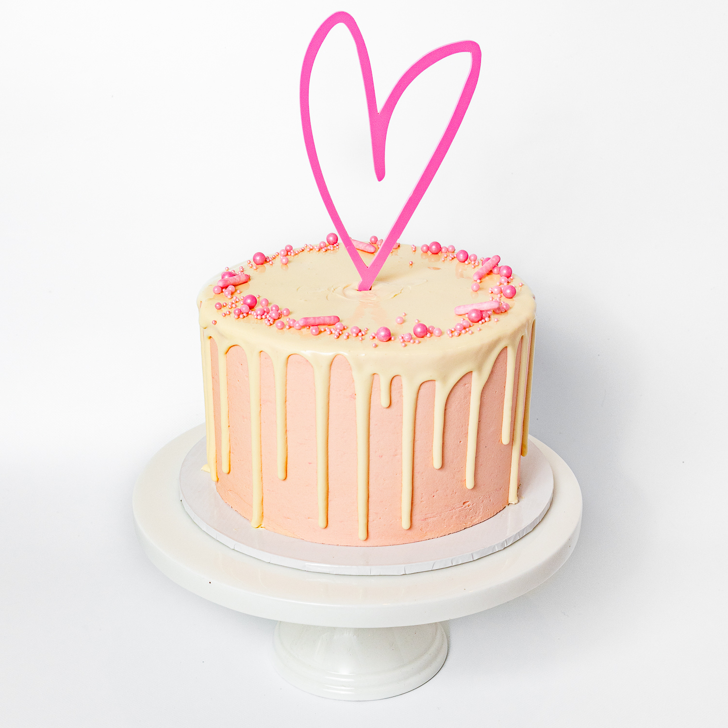 Pink Heart Cake Topper