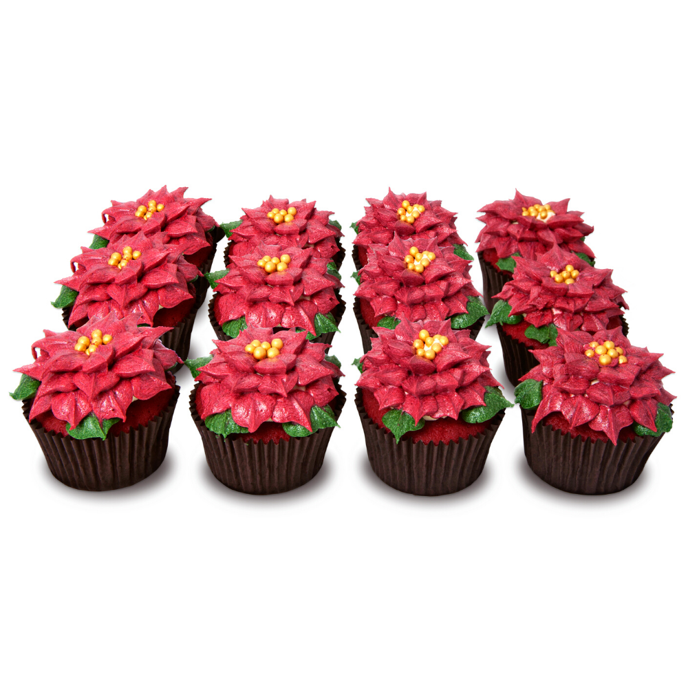 Poinsettia Cupcakes